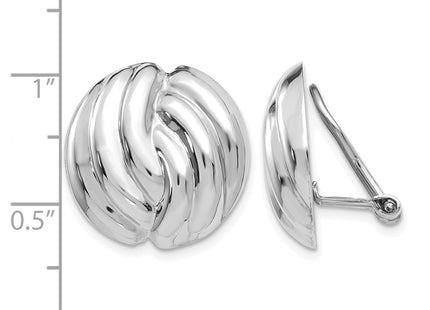 14K white gold earrings, further view