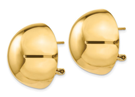 14k Omega Clip Half Ball Earrings (Style H918)