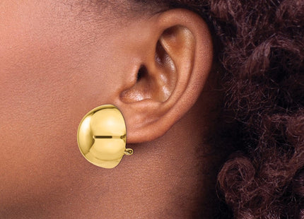 14k Omega Clip Half Ball Earrings (Style H918)