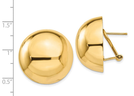 14k Omega Clip Half Ball Earrings (Style H918)