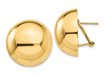 14k Omega Clip Half Ball Earrings (Style H918)