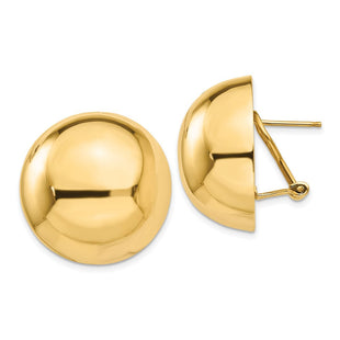 14k Omega Clip Half Ball Earrings (Style H918)
