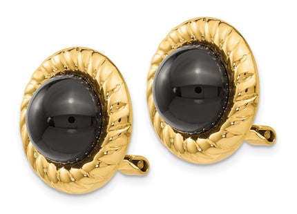 14k Yellow Gold Earrings Style H930 - Classique Jewelry Inc.