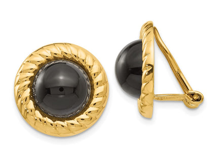 14k Yellow Gold Earrings Style H930 - Classique Jewelry Inc.