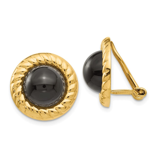 14k Yellow Gold Earrings Style H930 - Classique Jewelry Inc.