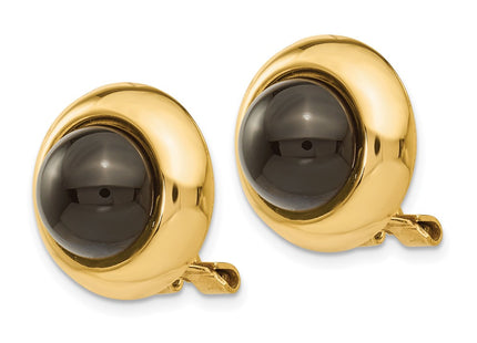 14K gold onyx earrings, alternate view