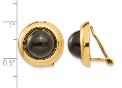 14K gold onyx earrings, further view
