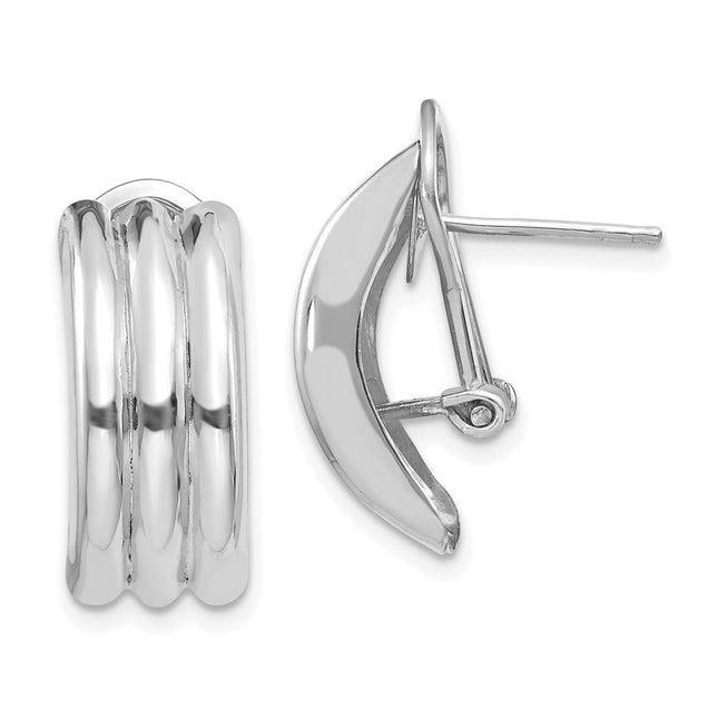 14k White Gold Earrings Style H955 - Classique Jewelry Inc.