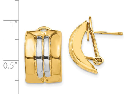 14k Yellow & Rhodium Earrings Style H958 - Classique Jewelry Inc.