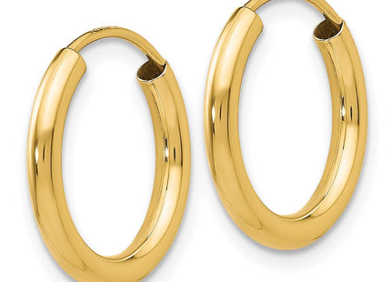 14k Polished Round Endless Hoop Earrings (Style H977)
