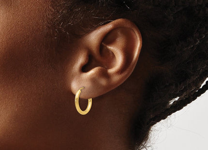 14k Polished Round Endless Hoop Earrings (Style H977)