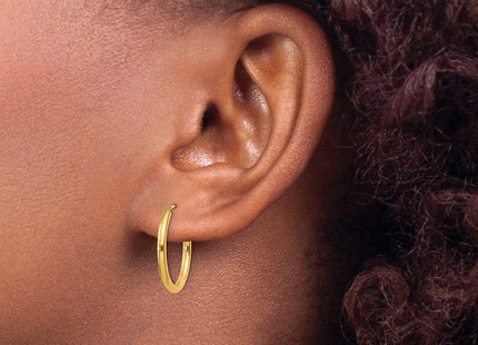14k Polished Round Endless Hoop Earrings (Style H979)