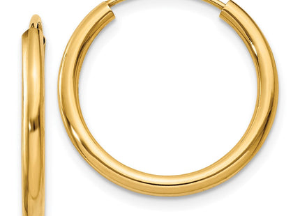 14k Polished Round Endless Hoop Earrings (Style H979)