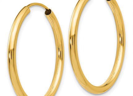 14k Polished Round Endless Hoop Earrings (Style H980)