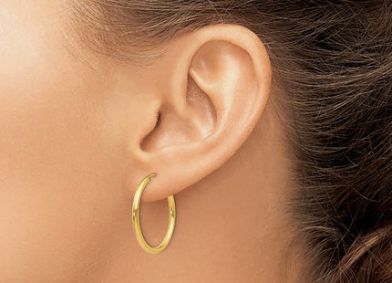 14k Polished Round Endless Hoop Earrings (Style H980)