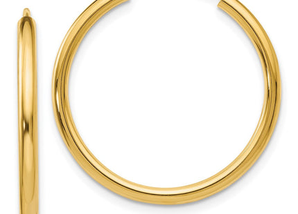 14k Polished Round Endless Hoop Earrings (Style H980)