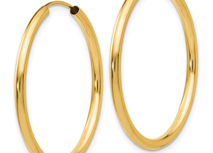 14k Polished Round Endless Hoop Earrings (Style H981)