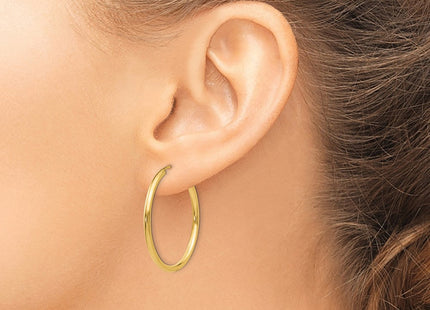 14k Polished Round Endless Hoop Earrings (Style H981)