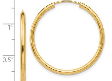 14k Polished Round Endless Hoop Earrings (Style H981)