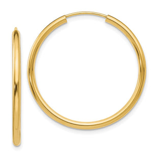 14k Polished Round Endless Hoop Earrings (Style H981)