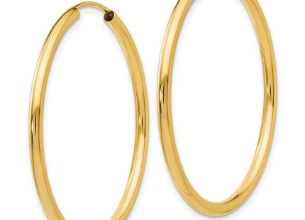 14k Polished Round Endless Hoop Earrings (Style H982)