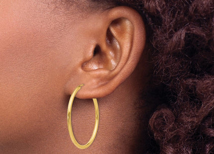 14k Polished Round Endless Hoop Earrings (Style H982)