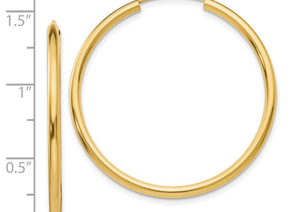 14k Polished Round Endless Hoop Earrings (Style H982)
