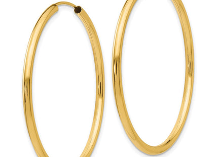 14k Polished Round Endless Hoop Earrings (Style H983)