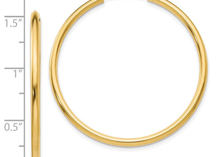 14k Polished Round Endless Hoop Earrings (Style H983)
