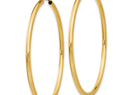 14k Polished Round Endless Hoop Earrings (Style H984)