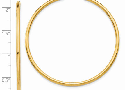 14k Polished Round Endless Hoop Earrings (Style H985)