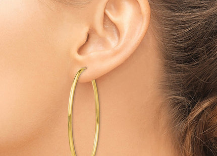 14k Polished Round Endless Hoop Earrings (Style H986)