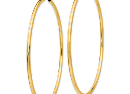 14k Polished Round Endless Hoop Earrings (Style H987)