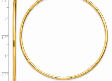 14k Polished Round Endless Hoop Earrings (Style H987)