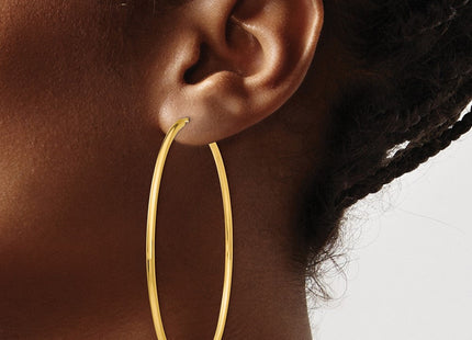 14k Polished Round Endless Hoop Earrings (Style H988)