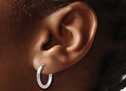 14k White Gold Polished Endless Hoop Earrings (Style H989)