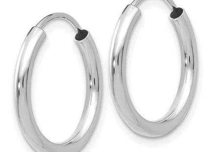 14k White Gold Polished Endless Hoop Earrings (Style H990)