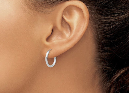 14k White Gold Polished Endless Hoop Earrings (Style H990)