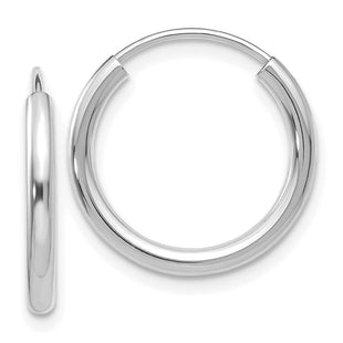 14k White Gold Polished Endless Hoop Earrings (Style H990)