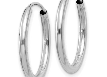 14k White Gold Polished Endless Hoop Earrings (Style H991)