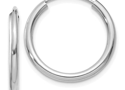 14k White Gold Polished Endless Hoop Earrings (Style H991)