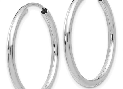14k White Gold Polished Endless Hoop Earrings (Style H992)