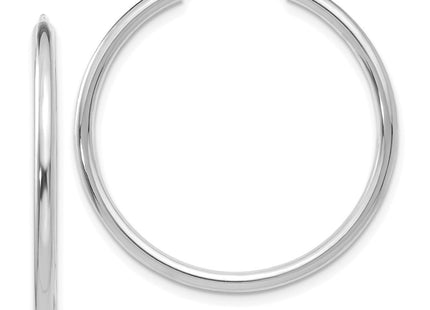 14k White Gold Polished Endless Hoop Earrings (Style H993)