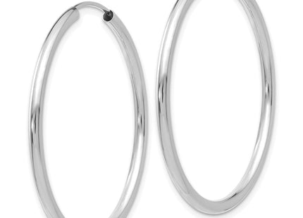 14k White Gold Polished Endless Hoop Earrings (Style H994)