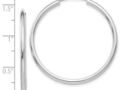 14k White Gold Polished Endless Hoop Earrings (Style H994)