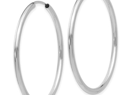 14k White Gold Polished Endless Hoop Earrings (Style H995)