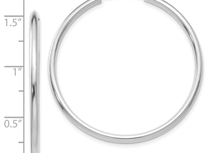 14k White Gold Polished Endless Hoop Earrings (Style H995)