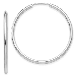 14k White Gold Polished Endless Hoop Earrings (Style H995)