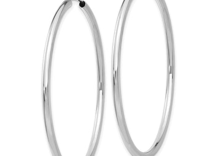 14k White Gold Polished Endless Hoop Earrings (Style H996)