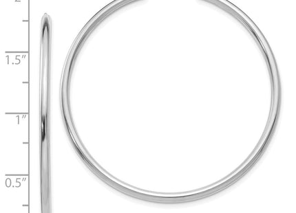 14k White Gold Polished Endless Hoop Earrings (Style H996)